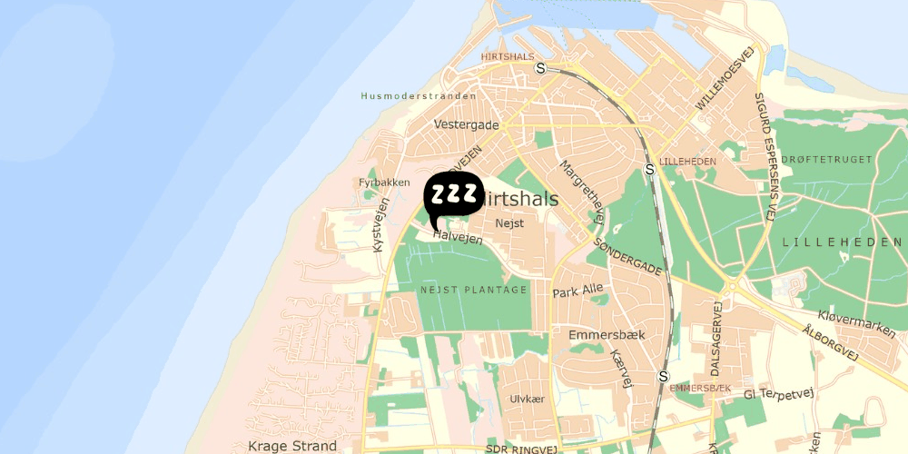 Map showing the location of Hirtshals vandrerhjem
