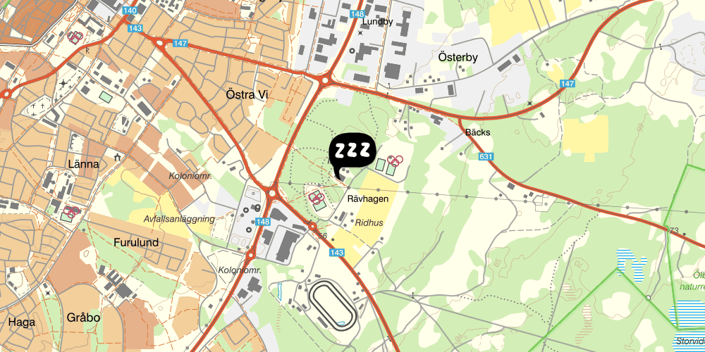 Map showing the location of STF Vandrarhem Visby/Rävhagen