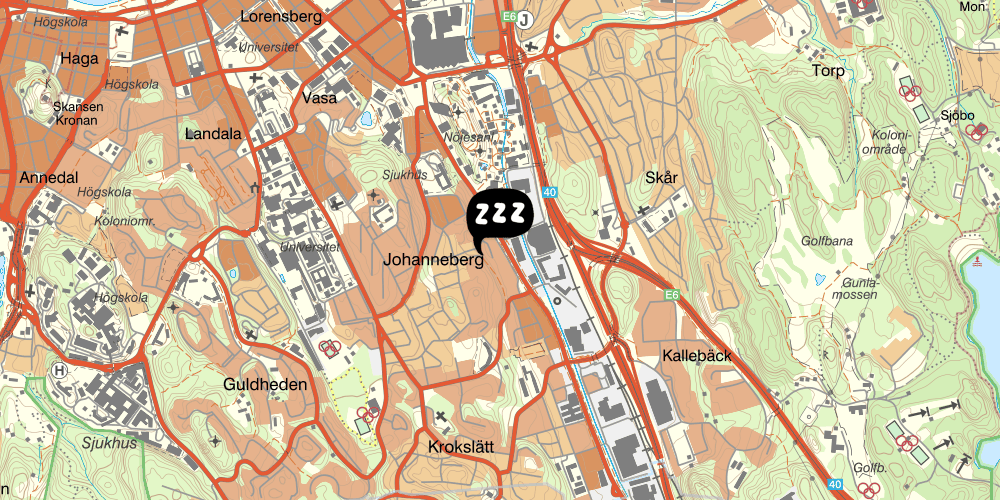 Map showing the location of Göteborgs Vandrarhem