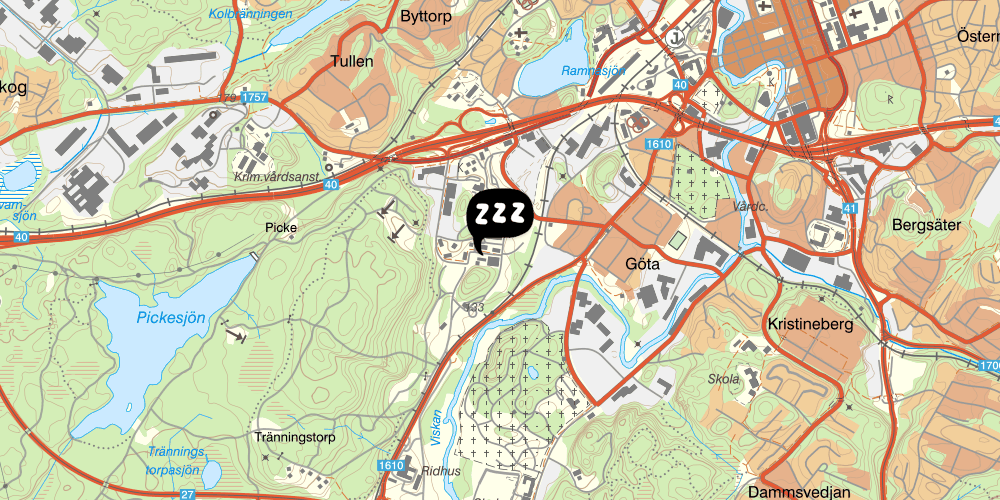 Map showing the location of Mini-Hotel Borås Regementet