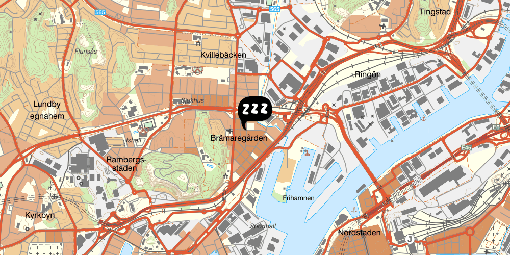 Map showing the location of Hostel Snoozemoore