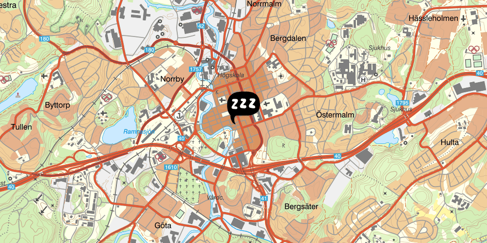 Map showing the location of CentRum Turistlogi