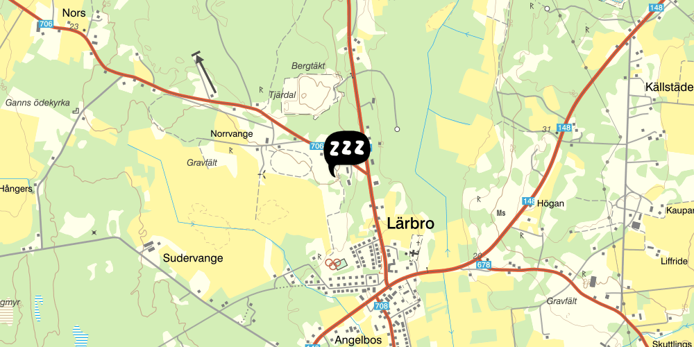 Map showing the location of STF Grannen Vandrarhem i Lärbro