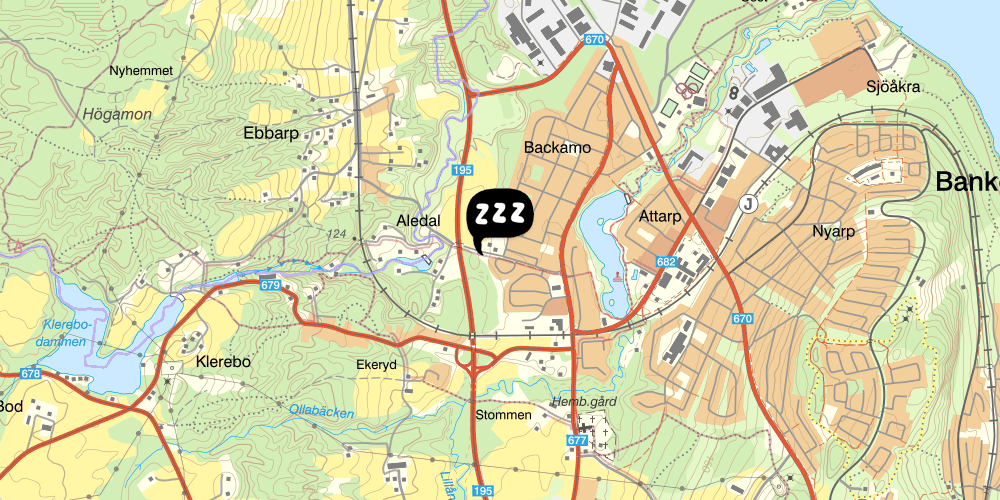Map showing the location of Mamma Carinas pensionat