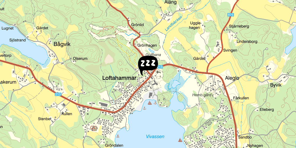 Map showing the location of STF Vandrarhem Loftahammar