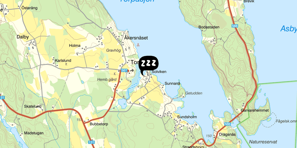 Map showing the location of Solvikens Vandrarhem & Konferens