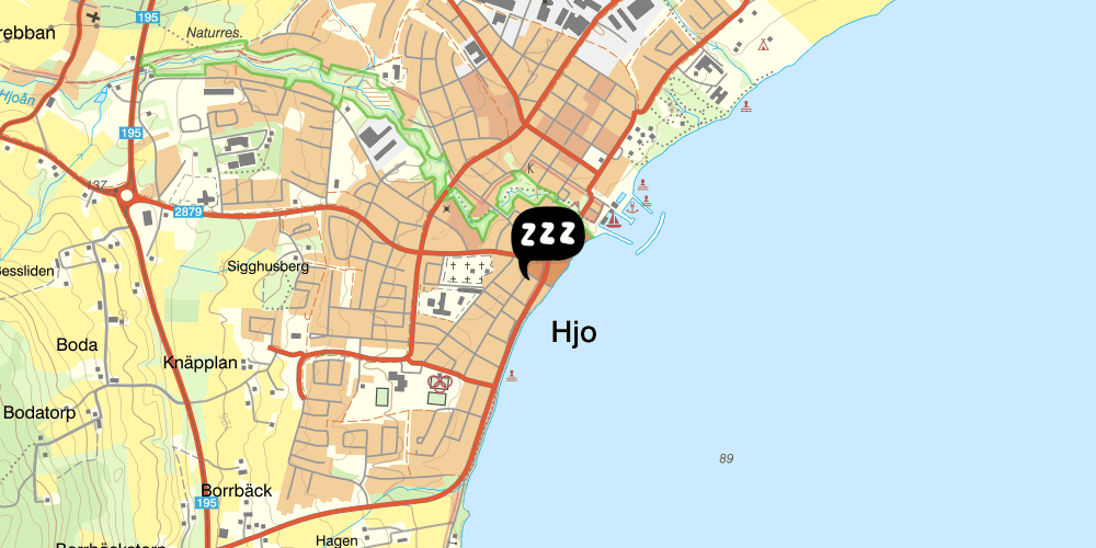 Map showing the location of Strand Vandrarhem