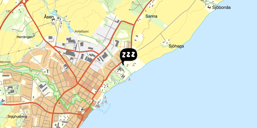 Map showing the location of Hjo Camping
