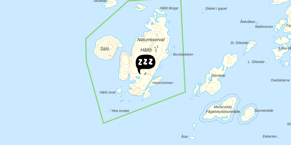 Map showing the location of Utpost Hållö Smögen