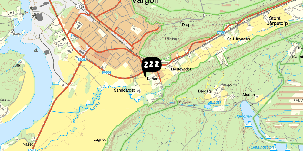 Map showing the location of Hunnebergs Gård