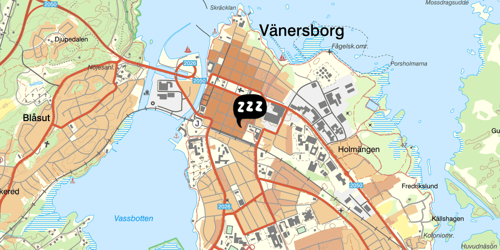 Map showing the location of Vänersborgs Vandrarhem