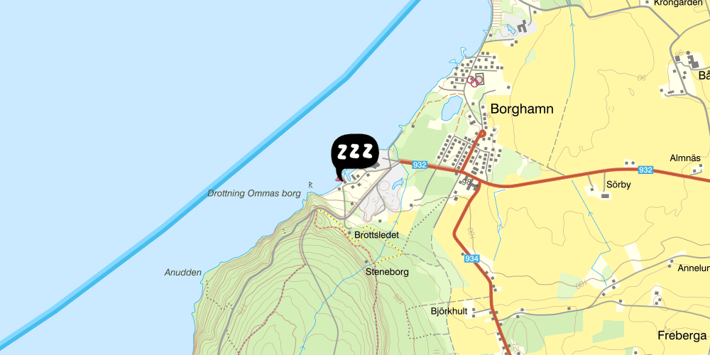 Map showing the location of Borghamn Strand
