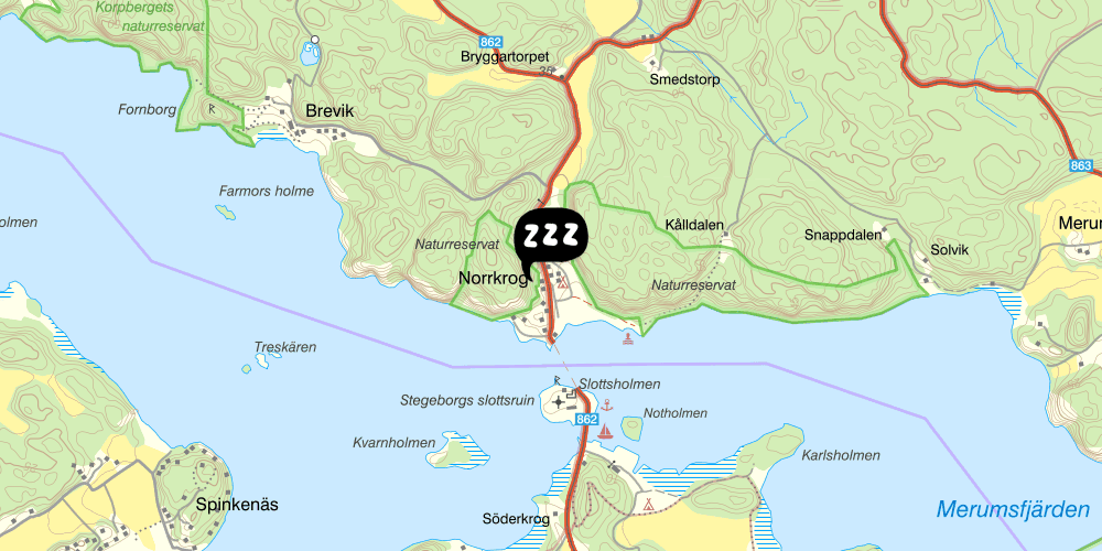 Map showing the location of Stegeborgsgården