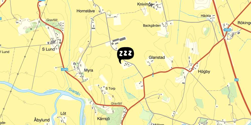 Map showing the location of Freja vandrarhem