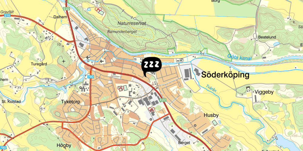 Map showing the location of Mangelgården