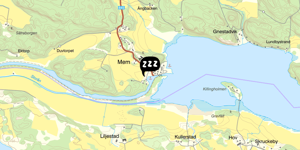 Map showing the location of Kanalmagasinet Mem