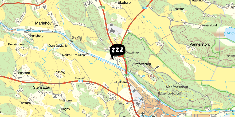 Map showing the location of Söderköpings Camping & Vandrarhem