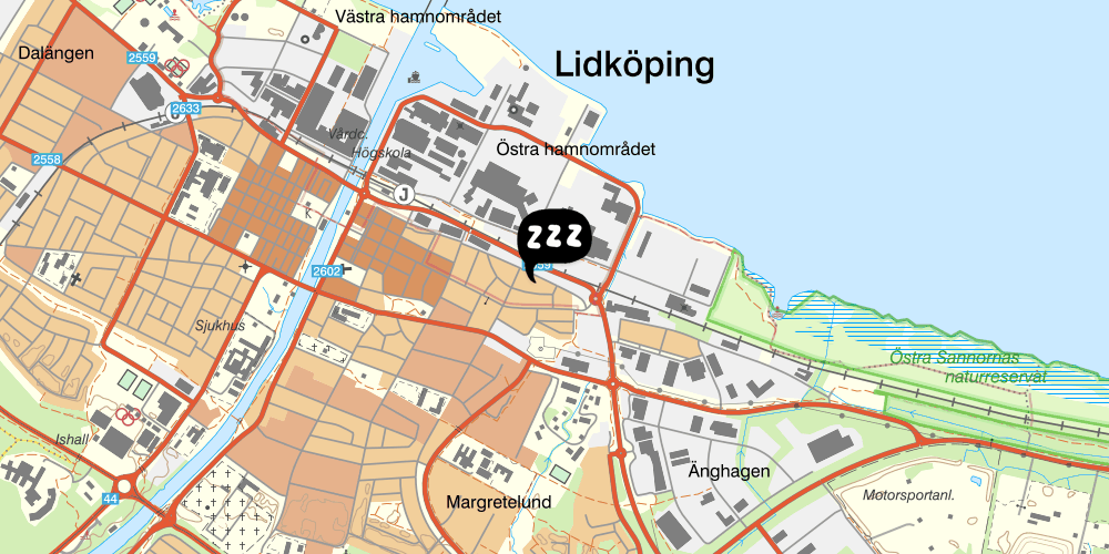 Map showing the location of De la Gardie Park vandrarhem