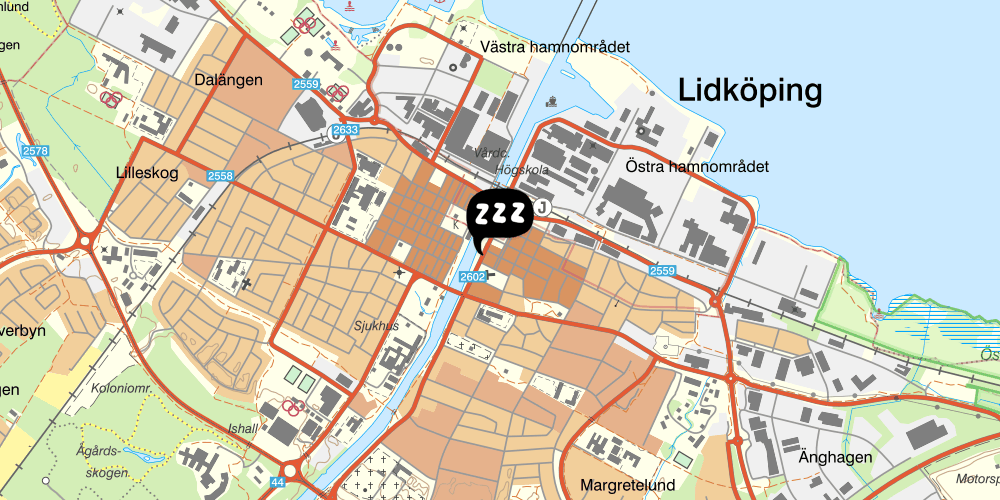 Map showing the location of Nicolai Bed & Breakfast