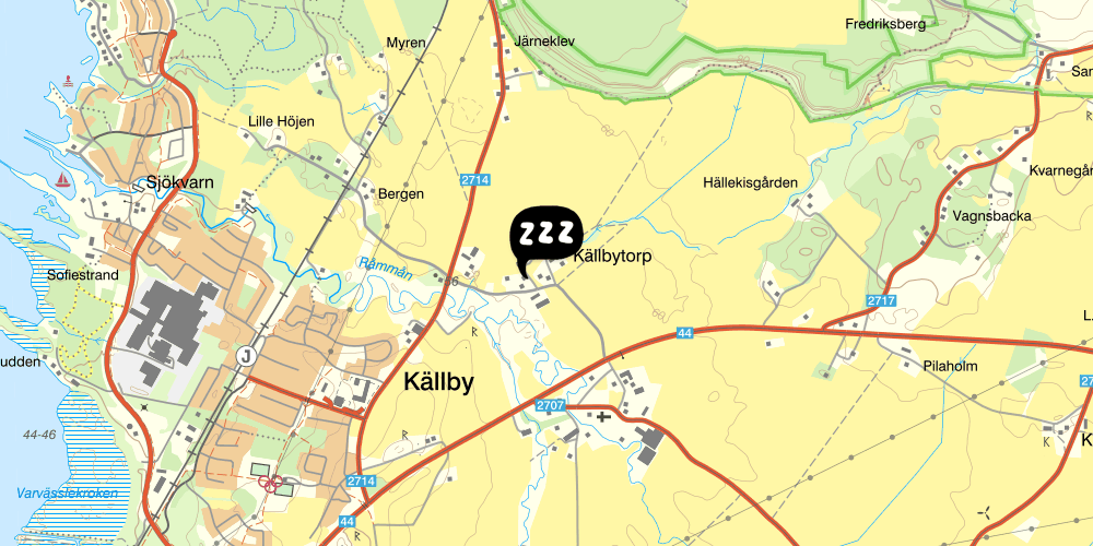 Map showing the location of Äventyrsgården Vandrarhem