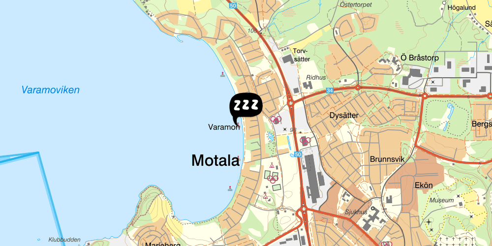 Map showing the location of Varamon vandrarhem