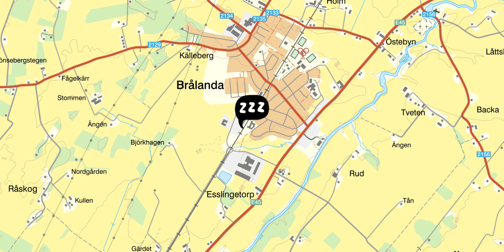 Map showing the location of Brålanda hotell & vandrarhem