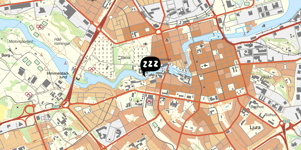 Map showing the location of Pronova Hotell & Vandrarhem