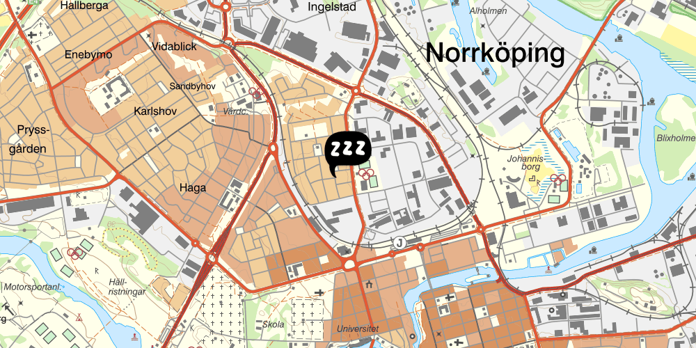 Map showing the location of Turistgården