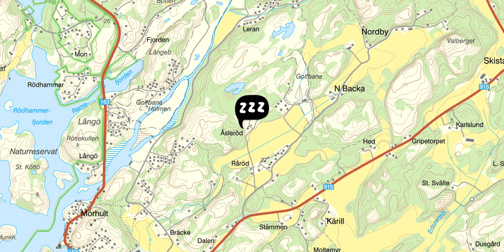 Map showing the location of Åsleröds Vandrarhem