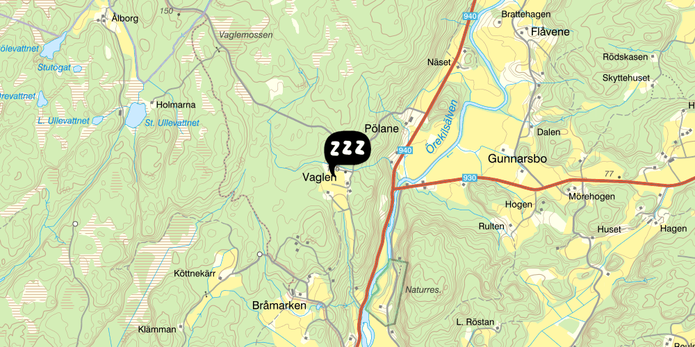 Map showing the location of Wauglen Kynnefjäll