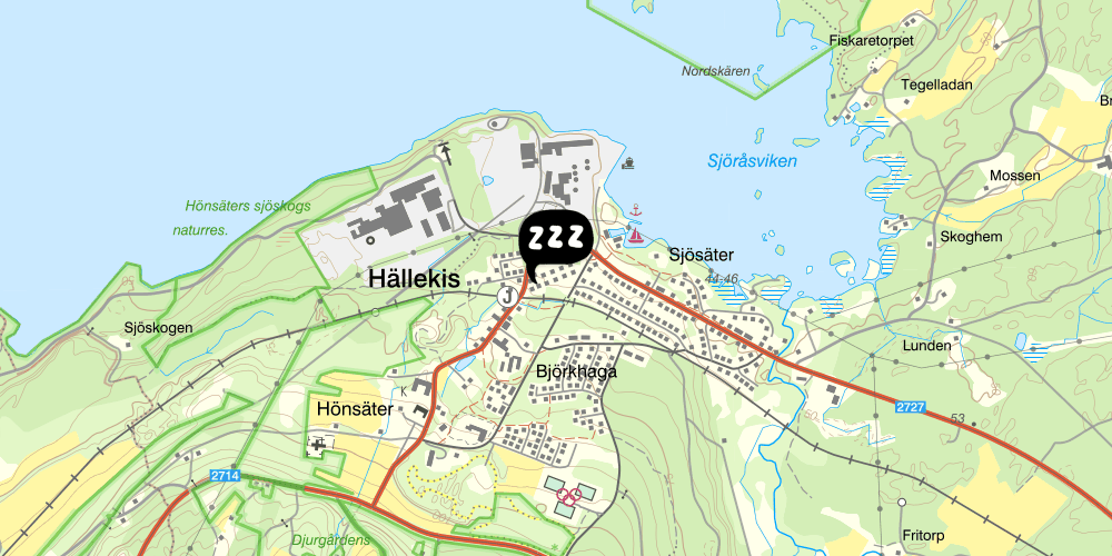 Map showing the location of Kinnekulle vandrarhem & Konferensanläggning