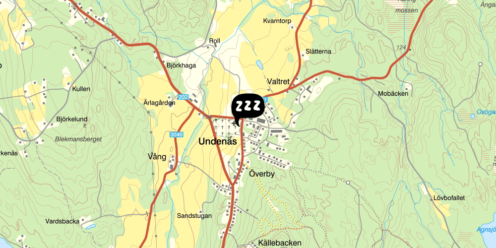Map showing the location of Undenäs vandrarhem