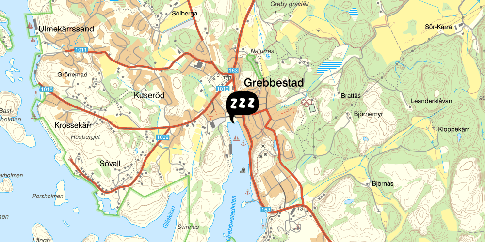 Map showing the location of Grebbestads vandrarheim & minihotell