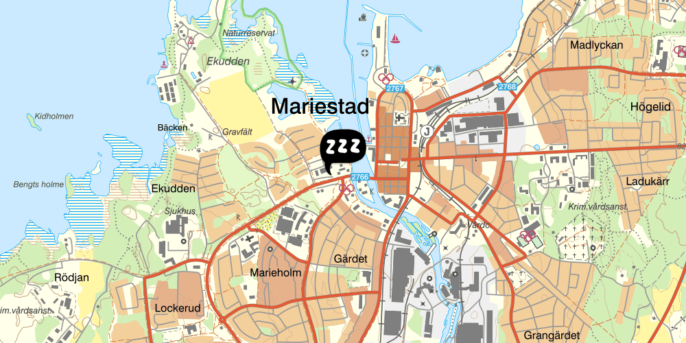 Map showing the location of Waterside Mariestad