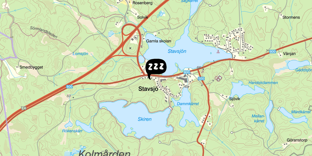Map showing the location of Kolmården Apartments