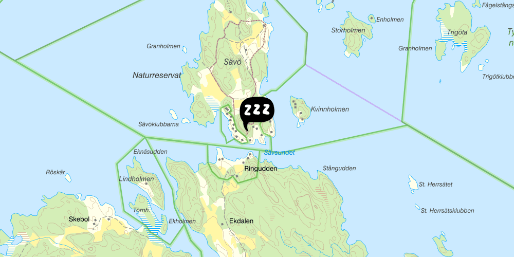 Map showing the location of STF Vandrarhem Sävö