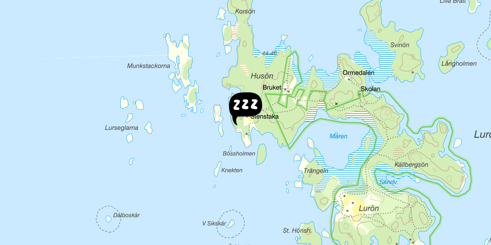 Map showing the location of Lurö Gästhärbärge