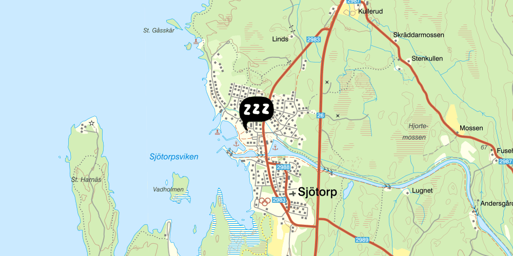 Map showing the location of Perssons i backen