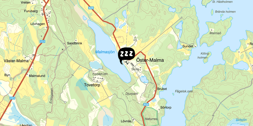 Map showing the location of Öster Malma