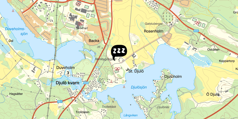 Map showing the location of STF Vandrarhem Katrineholm