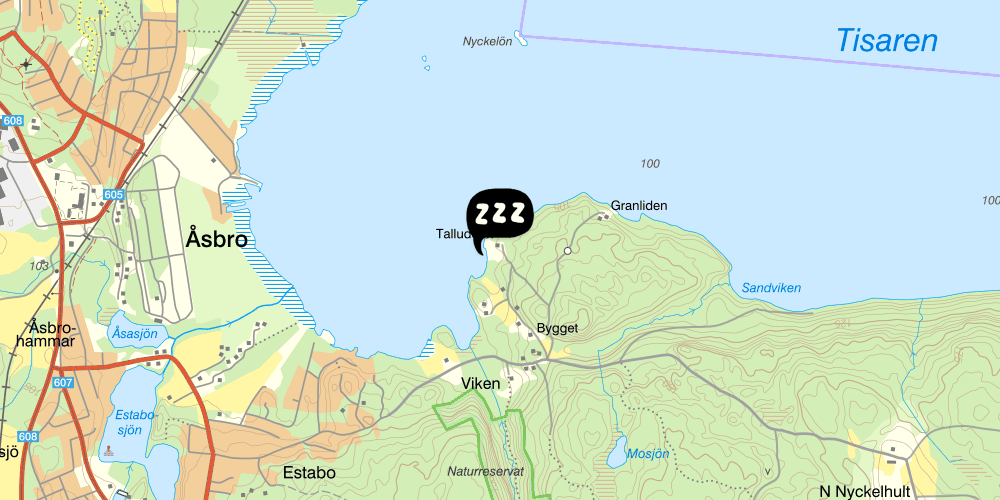 Map showing the location of Talludden