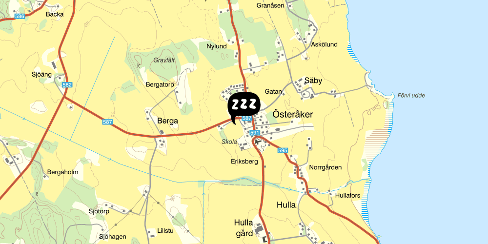 Map showing the location of Minihotell Lindåsen