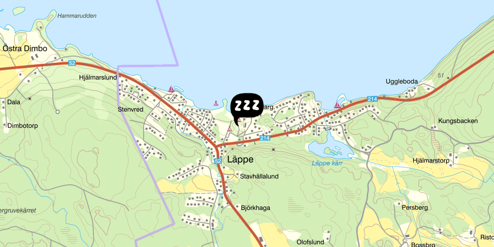 Map showing the location of Hjälmargården