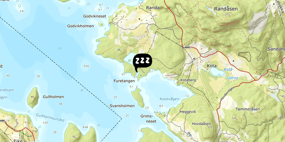 Map showing the location of Furutangen Vandrerhjem