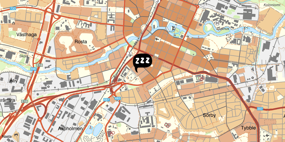 Map showing the location of Vandrarhem City Hostel 46