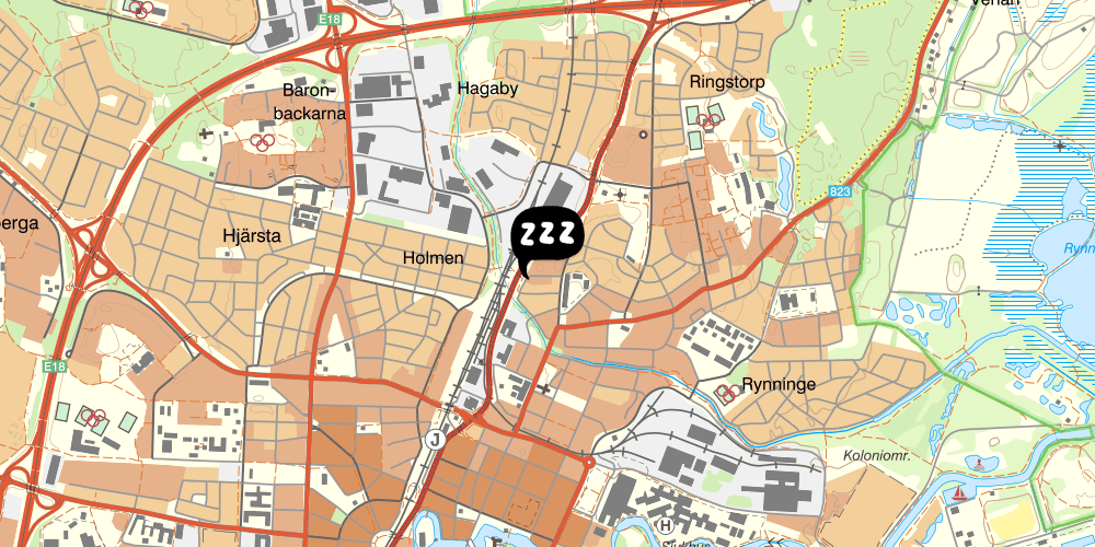 Map showing the location of Örebro city vandrarhem