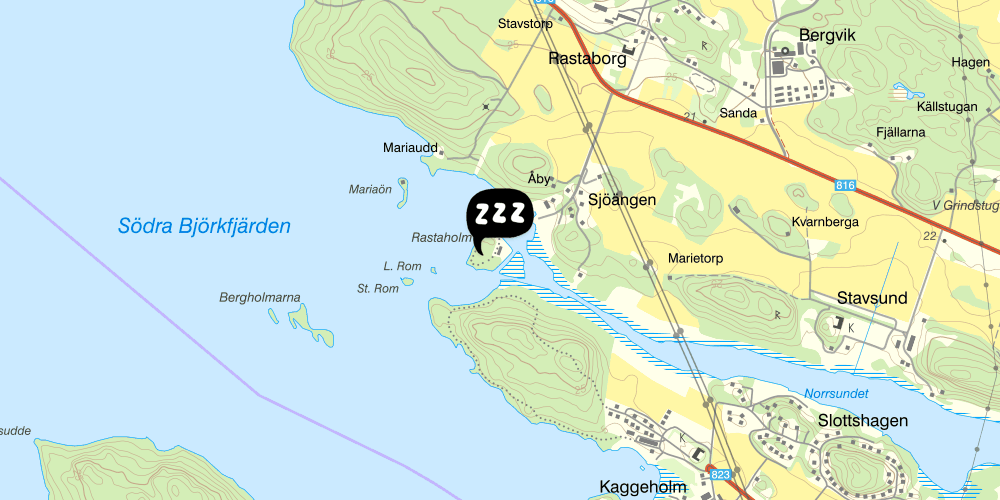 Map showing the location of Rastaholm