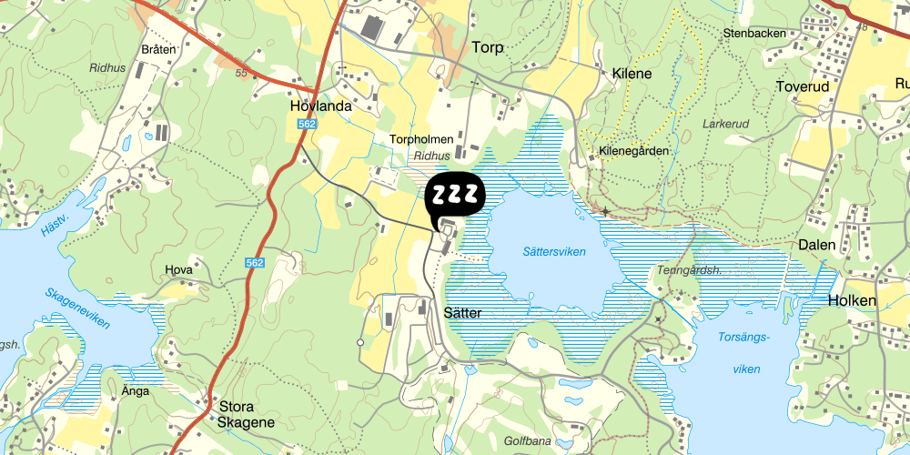 Map showing the location of Hammarö vandrarhem