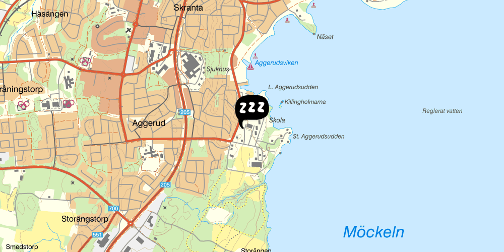 Map showing the location of Vandrarhem Udden