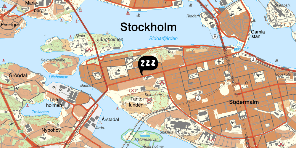 Map showing the location of Acco Hostel Stockholm